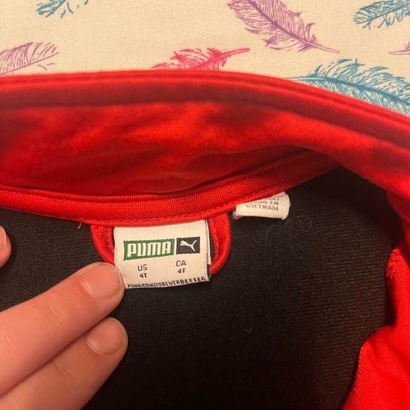 Puma Kids Red and Black Jacket - Picture 4 of 4